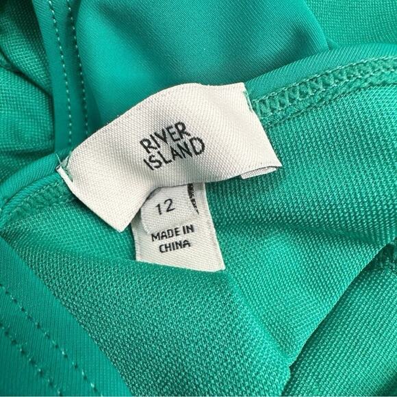 River Island - Women’s Emerald Green Strappy High Cut One Piece Swimsuit - Picture 5 of 14